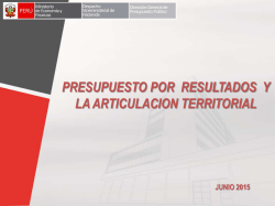 Programas presupuestales con enfoque de resultados EDUCACI&Oacute;N