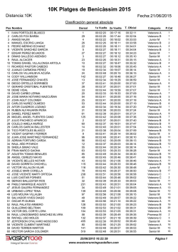 Clasificaciones - Evasion Running Castell&oacute;n