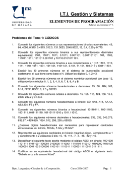 Relaci&oacute;n de problemas Tema 1 - Departamento de Lenguajes y