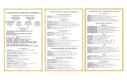 WINE BY THE GLASS WINE BY THE BOTTLE