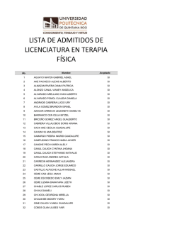 lista de admitidos de licenciatura en terapia f&iacute;sica