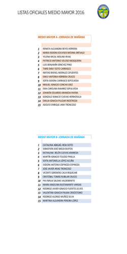 LISTAS OFICIALES MEDIO MAYOR 2016