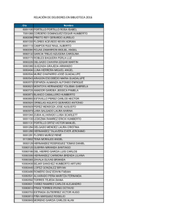 RELACI&Oacute;N DE DEUDORES EN BIBLIOTECA 2016
