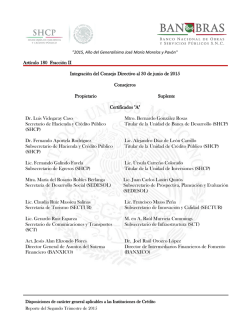 Integraci&oacute;n del Consejo Directivo