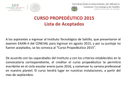 Lista - Instituto Tecnol&oacute;gico de Saltillo
