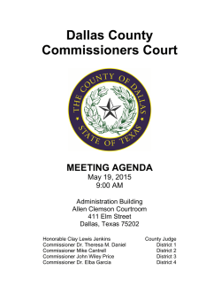 Dallas County Commissioners Court Meeting Agenda