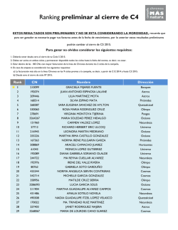 Ranking preliminar al cierre de C4