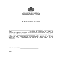ACTA DE ENTREGA DE TOKEN