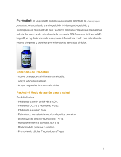 Beneficios de ParActin&reg; ParActin&reg; Modo de acci&oacute;n para la salud