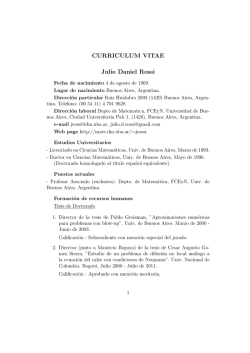 CURRICULUM VITAE Julio Daniel Rossi