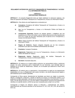 reglamento interior del instituto tabasque&ntilde;o de transparencia y