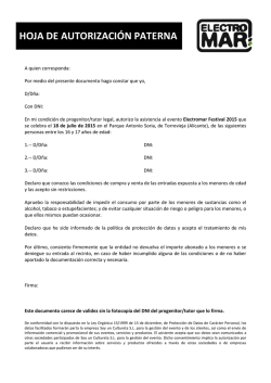 HOJA DE AUTORIZACI&Oacute;N PATERNA