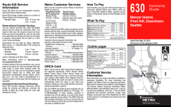 printed schedule - City of Mercer Island