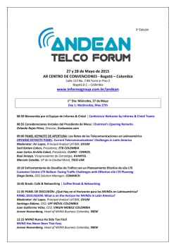 27 y 28 de Mayo de 2015 AR CENTRO DE CONVENCIONES
