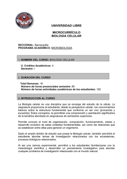 Biolog&iacute;a - Universidad Libre