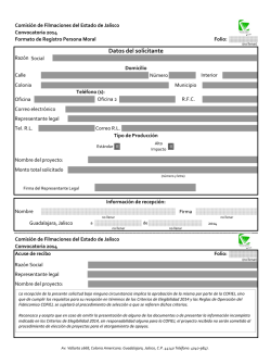 Registro Persona Moral - Comisi&oacute;n de Filmaciones del Estado de