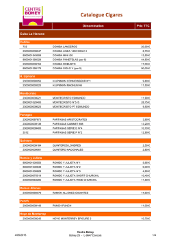 notre catalogue cigares