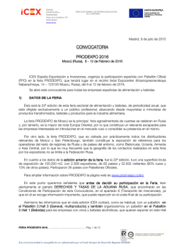 CONVOCATORIA PRODEXPO 2016