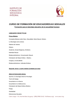 CURSO DE FORMACI&Oacute;N DE EDUCADORES/AS SEXUALES