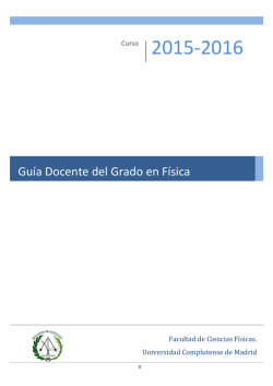 Gu&iacute;a Docente del Grado en F&iacute;sica - Facultad de Ciencias F&iacute;sicas