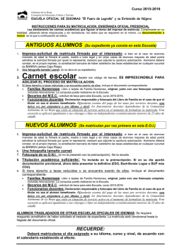 RECUERDE: - Escuela Oficial de Idiomas | El Fuero de Logro&ntilde;o