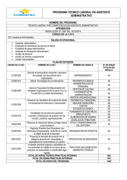 PROGRAMA TECNICO LABORAL EN ASISTENTE ADMINISTRATIVO