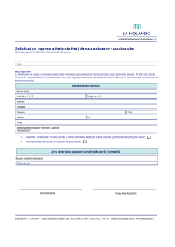 Solicitud de Ingreso a Holando Net | Anexo Asistente
