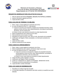 Departamento de AVALUO DE INMUEBLES REQUISITOS