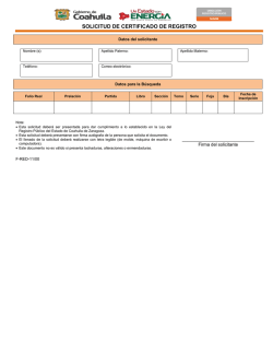 SOLICITUD DE CERTIFICADO DE REGISTRO