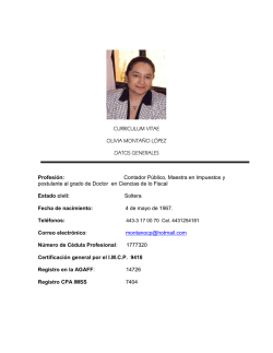 CURRICULUM VITAE OLIVIA MONTA&Ntilde;O L&Oacute;PEZ DATOS