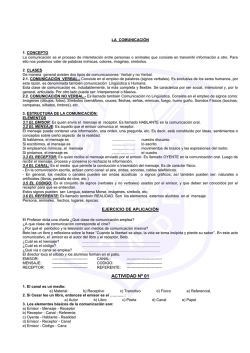 Lenguaje 1&ordm; A&ntilde;o - I Bimestre