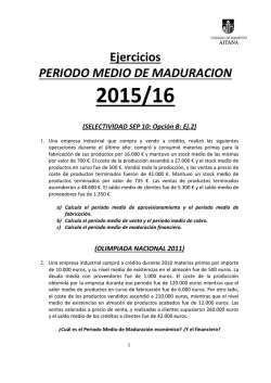 5 Ejercicios PERIODO MEDIO DE MADURACI&Oacute;N