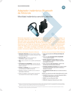 Adaptador inal&aacute;mbrico Bluetooth de Motorola