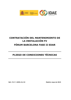 Pliego de condiciones t&eacute;cnicas