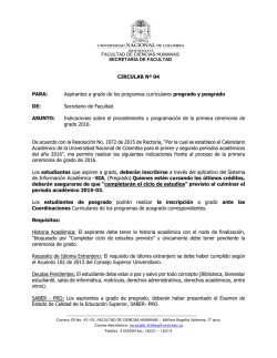 Circular No. 04 - Aspirantes a Grado Primera Ceremonia de 2016