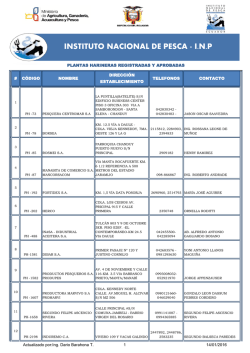 Harineras - Instituto Nacional de Pesca
