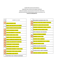 16 MELGAREJO GUZMAN SARA ITZEL 17 MERCADO MARTINEZ