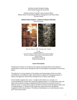 Global Urban Futures / Futuros Urbanos Globales