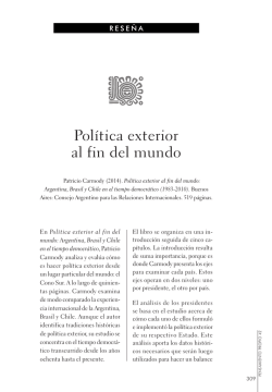 Pol&iacute;tica exterior al fin del mundo