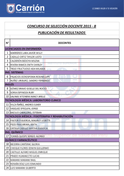 Resultados convocatoria - Instituto Superior Daniel Alcides Carri&oacute;n