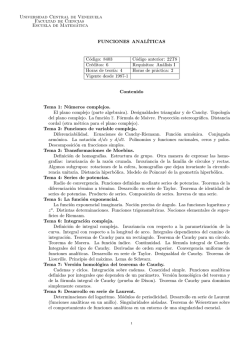 Funciones Anal&iacute;ticas - Escuela de Matem&aacute;tica