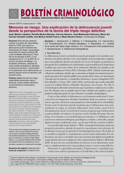 Menores en riesgo. Una explicaci&oacute;n de la