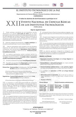 Evento Nacional de Ciencias B&aacute;sicas de los Institutos Tecnol&oacute;gicos