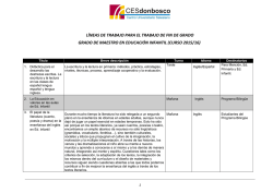 las l&iacute;neas de trabajo para el TFG del grado de