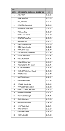 N&ordm; DE ORDEN PRE-INSCRIPTOS EN CONDICI&Oacute;N DE