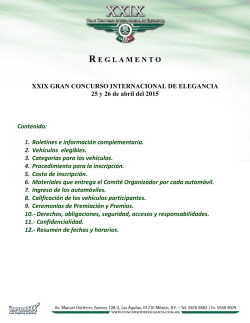 R E G L A M E N T O - XXX Gran Concurso Internacional de Elegancia