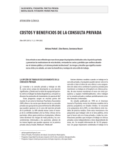 Costos y benefiCios de la Consulta privada
