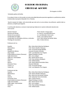 COLEGIO FLORESTA CIRCULAR AGOSTO