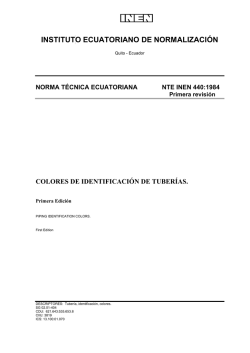 NTE INEN 440 Colores de Identificaci&oacute;n de Tuber&iacute;as