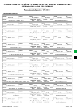 Listado actualizado de t&eacute;cnicos habilitados como Agentes